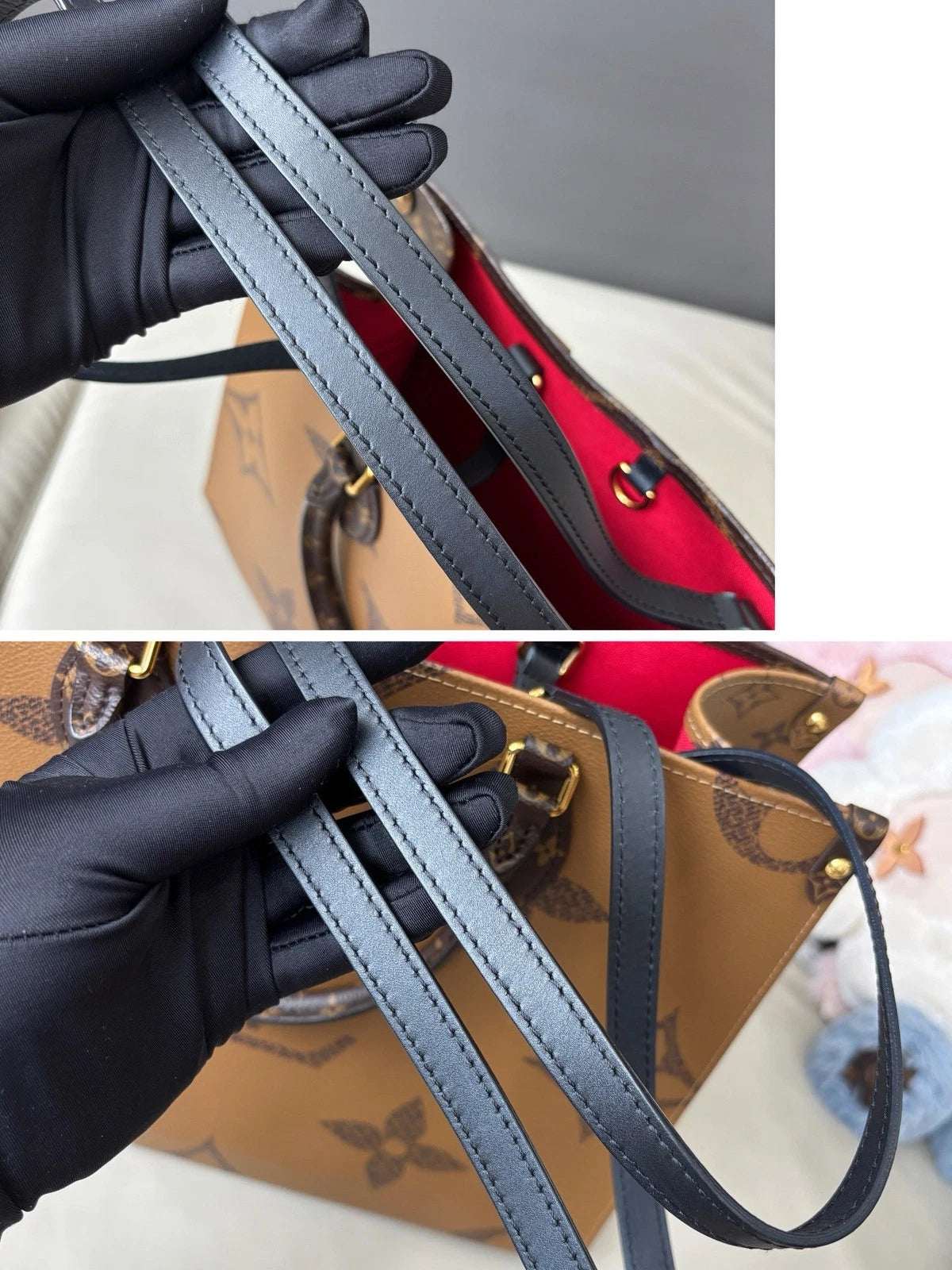 Chip Version Louis Vuitton Onthego MM Monogram Canvas Tote Handbag Shoulder Bag