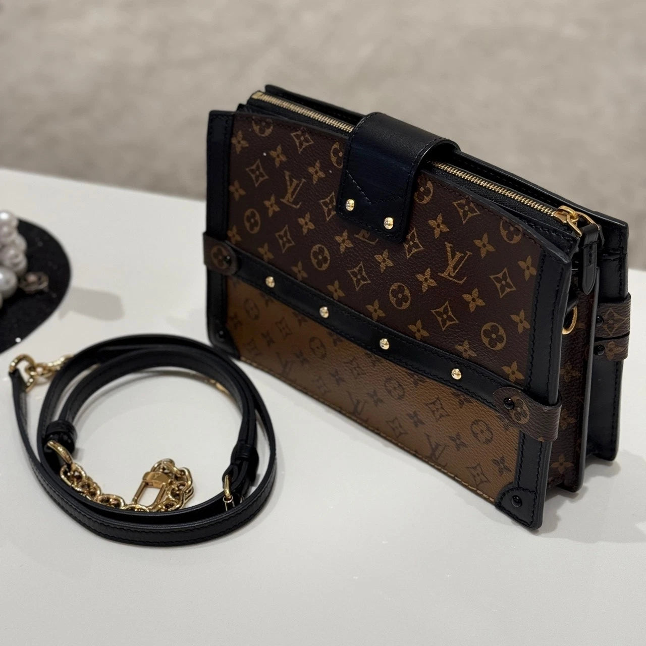 Louis Vuitton Colorblock Soft Trunk Clutch Crossbody For Women