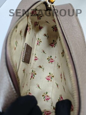 GUCCI Tiger Head Camera Bag Beige Brown Gold Buckle Shoulder Crossbody