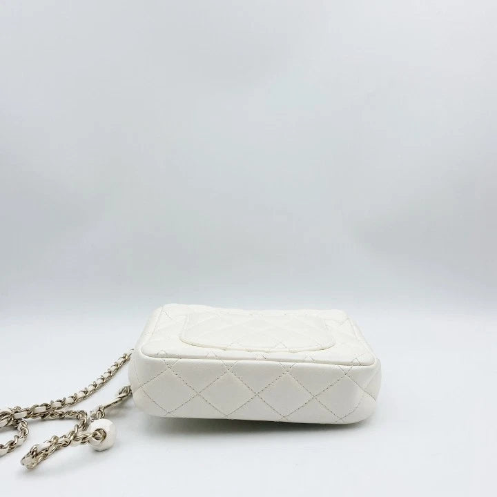 CHANEL White Heart Mini Crossbody Bag For Women