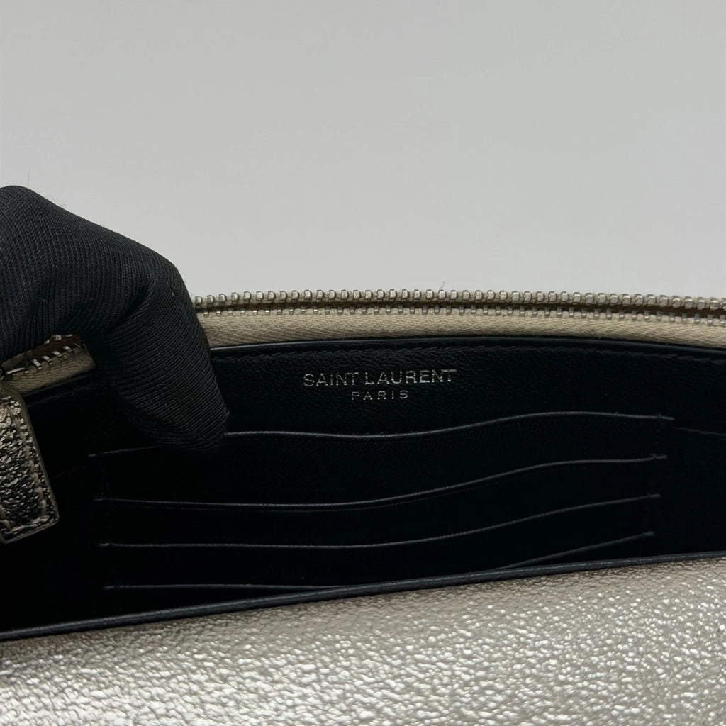 Saint Laurent Kate Chain Shoulder Crossbody Bag Silver Women Fashion