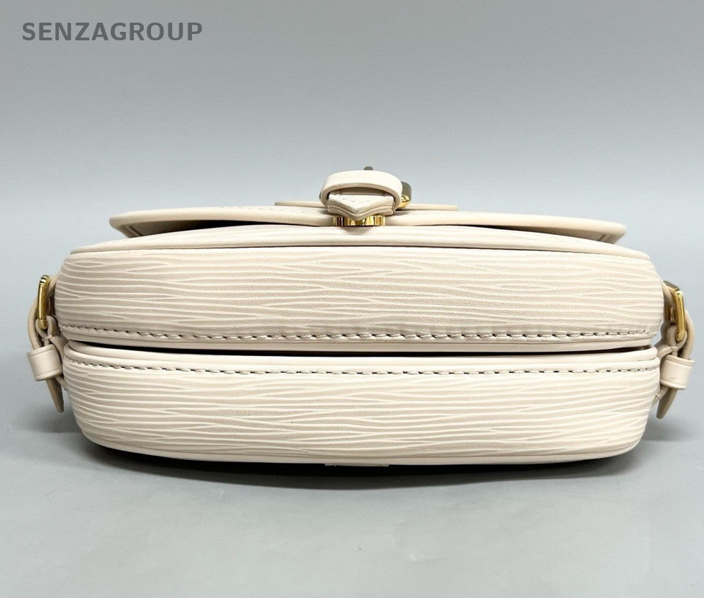 Louis Vuitton Saumur BB Epi Leather Shoulder Bag Crossbody White Gold Women