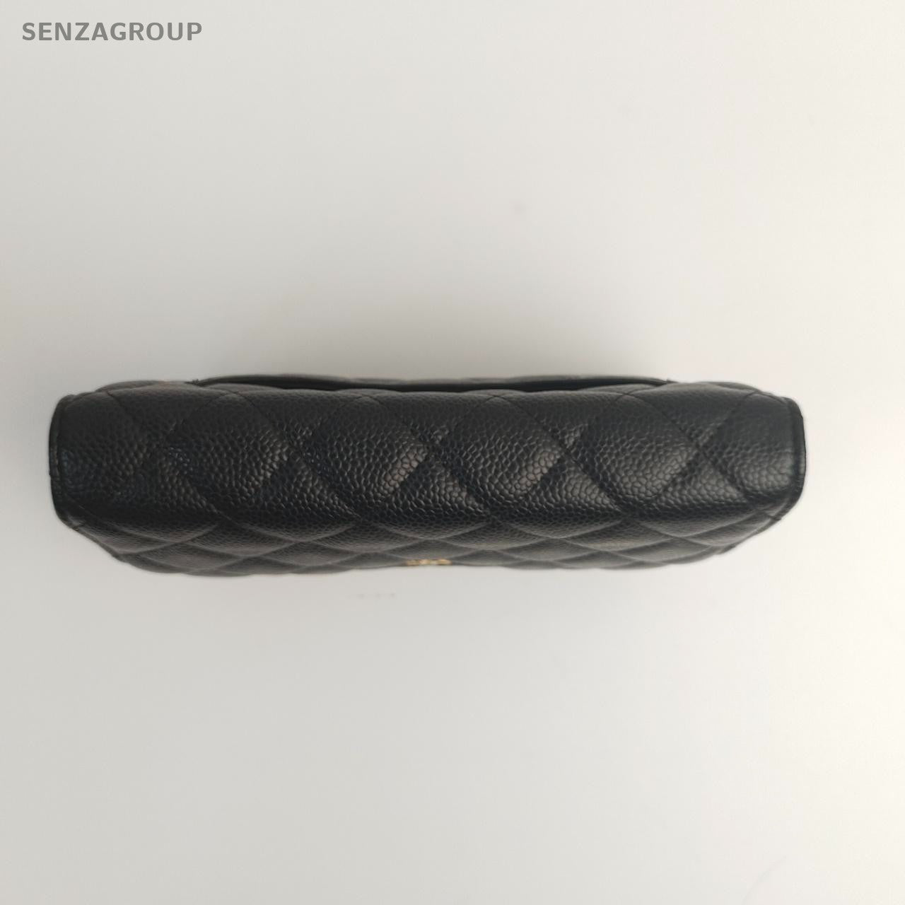 SJ0001 CHANEL CC Wallet on Chain WOC Black