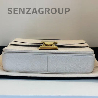 Louis Vuitton Marceau Monogram Chain Shoulder Crossbody Bag Women White Gold