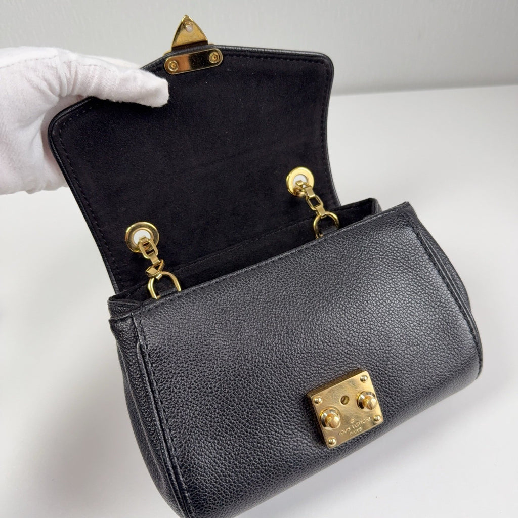 Louis Vuitton Calfskin Monogram Empreinte Chain Shoulder Crossbody Black Women