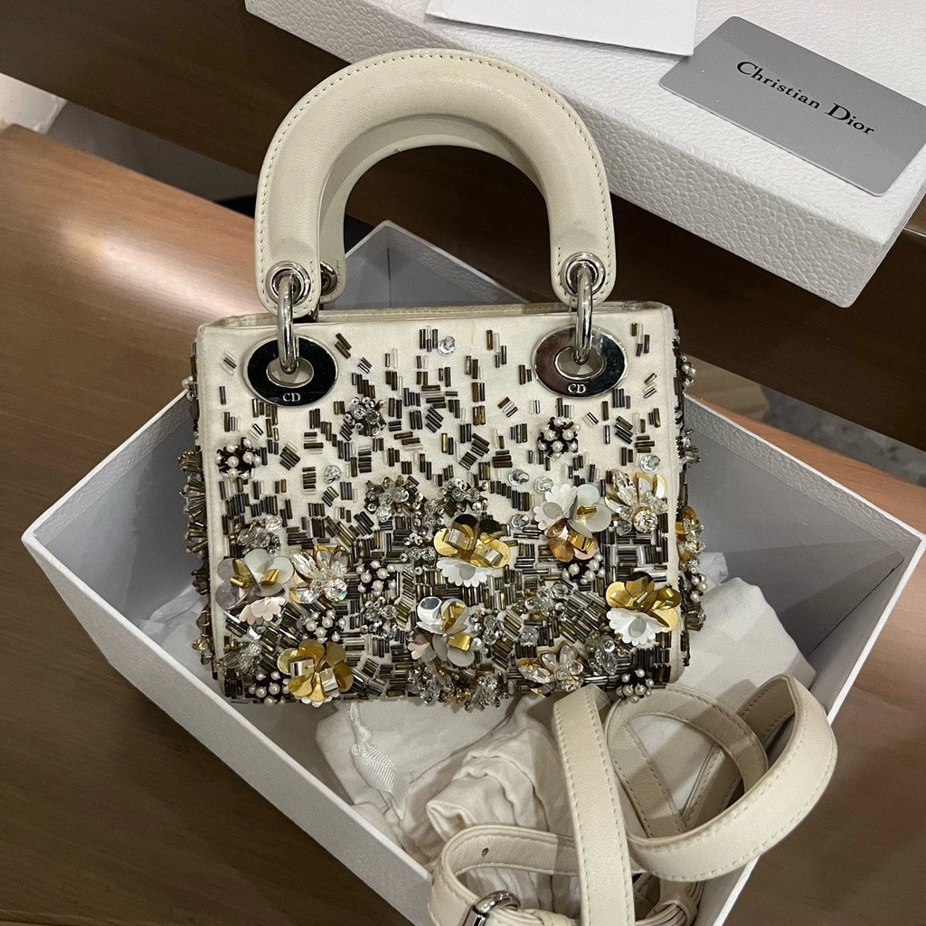 Christian Dior Lady Dior Cannage Top Handle Bag Shoulder Bag Crossbody Women