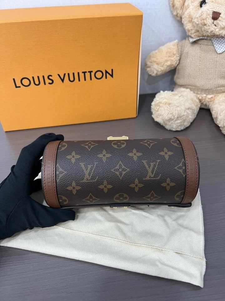 Louis Vuitton Canvas Papillon Chain Shoulder Bag For Women