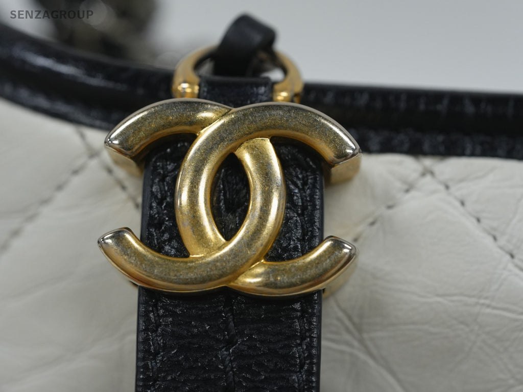 CHANEL Gabrielle MM Chain Shoulder bag Crossbody Women White Black Classic