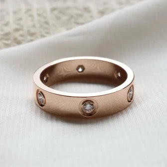 Excellent Cartier Love Classic Ring 18k Au750 Rose Gold 6Diamonds EU64/US10.75