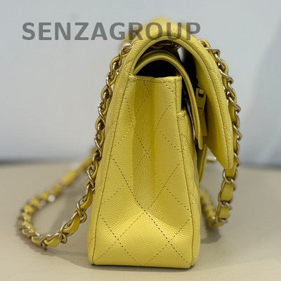 Chanel CF Small Lambskin Quilted Yellow Chain Shoulder Bag