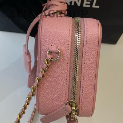 Chanel Vanity Case Small Pink Gold Hardware Calfskin Shoulder Crossbody Bag