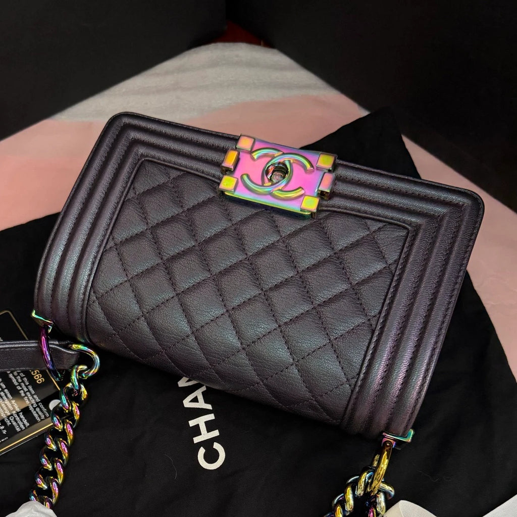 Chanel Leboy Iridescent Mermaid PM Shoulder Bag Black Women Classic Designer