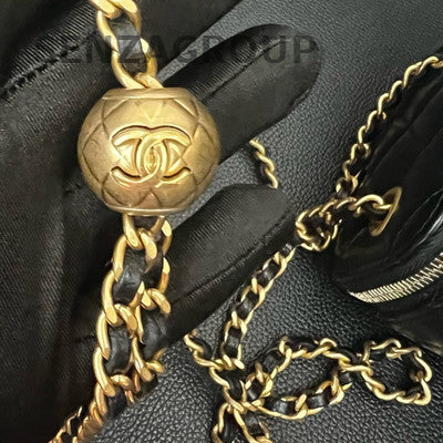 Chanel Mini Vanity with Gold Ball Chain Black Crossbody Bag for Women