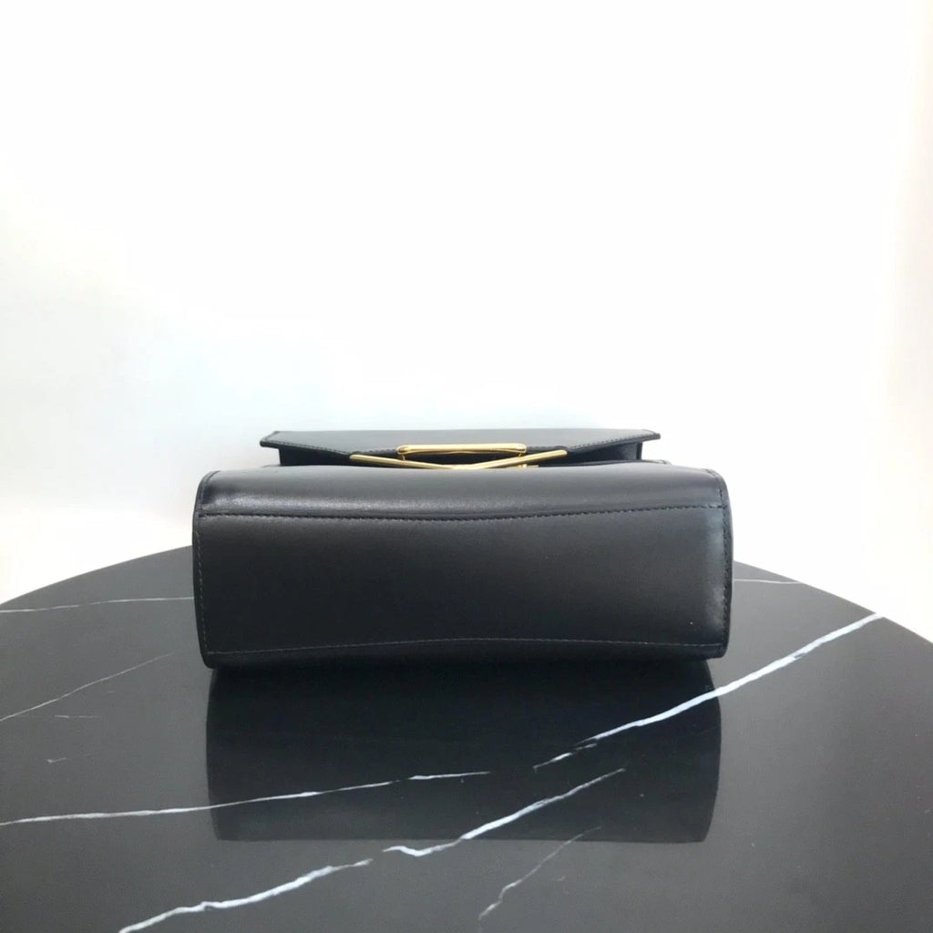 Bottega Veneta Calfskin 2Ways Shoulder Crossbody Bag Black Gold Hardware Women S