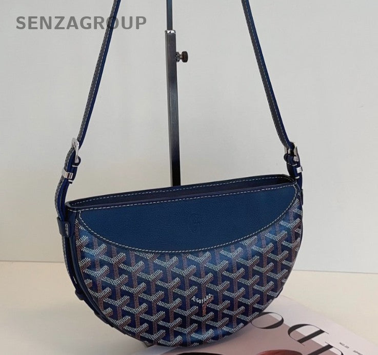 Goyard Hirondelle Hobo Bag Shoulder Bag Blue Silver Used Women Classic