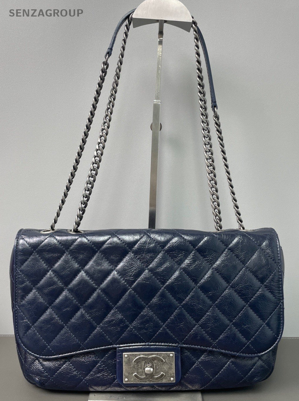 CHANEL Classic Flap Leboy Chain Shoulder bag Oil wax leather Deep Blue Women