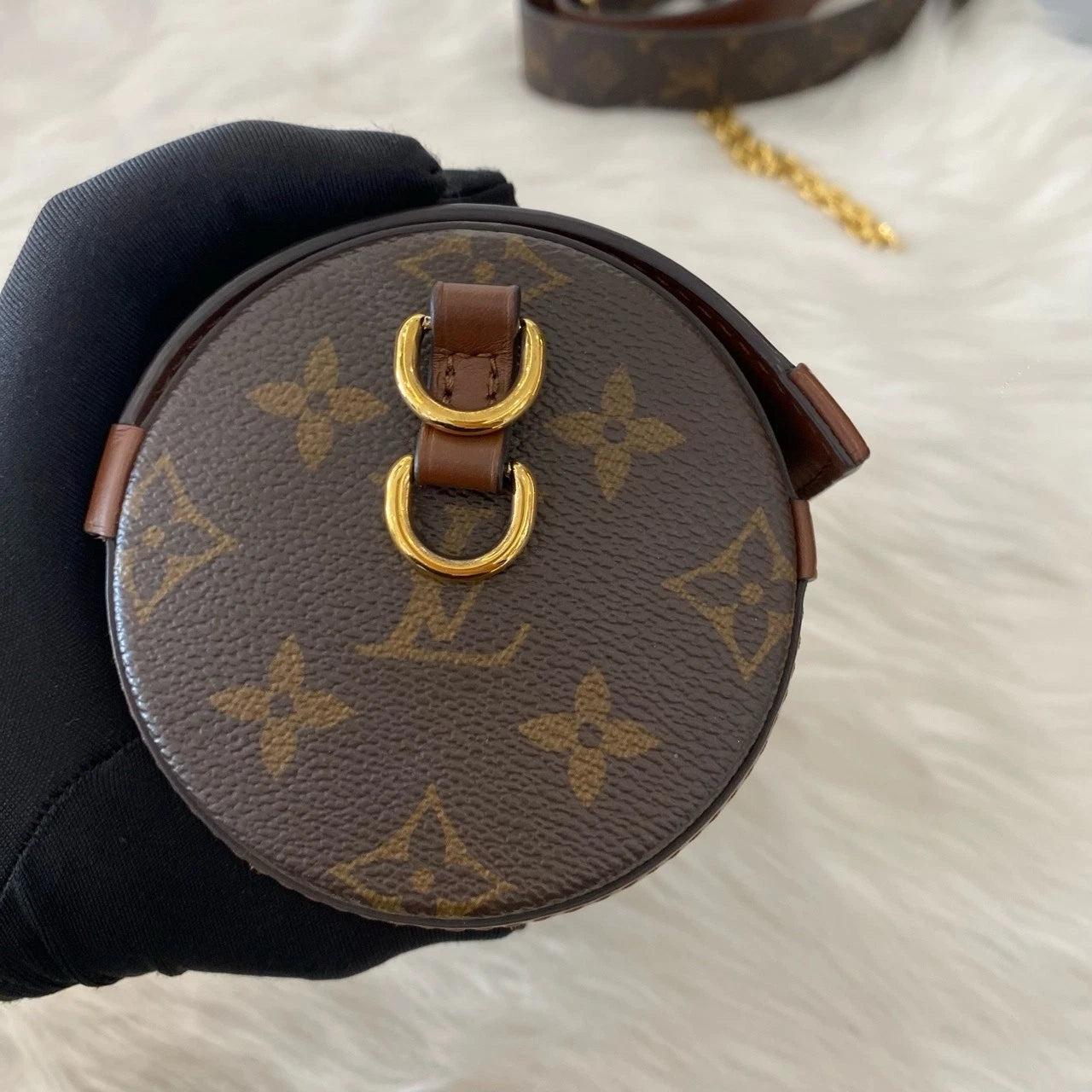 Louis Vuitton Papillon Monogram Brown Gold Buckle Crossbody Bag Women Classic