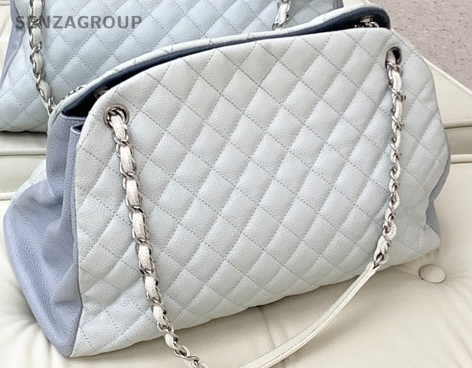 Chanel Caviar Leather Chain Shoulder Crossbody Bag Misty Blue Almosrt Brand New