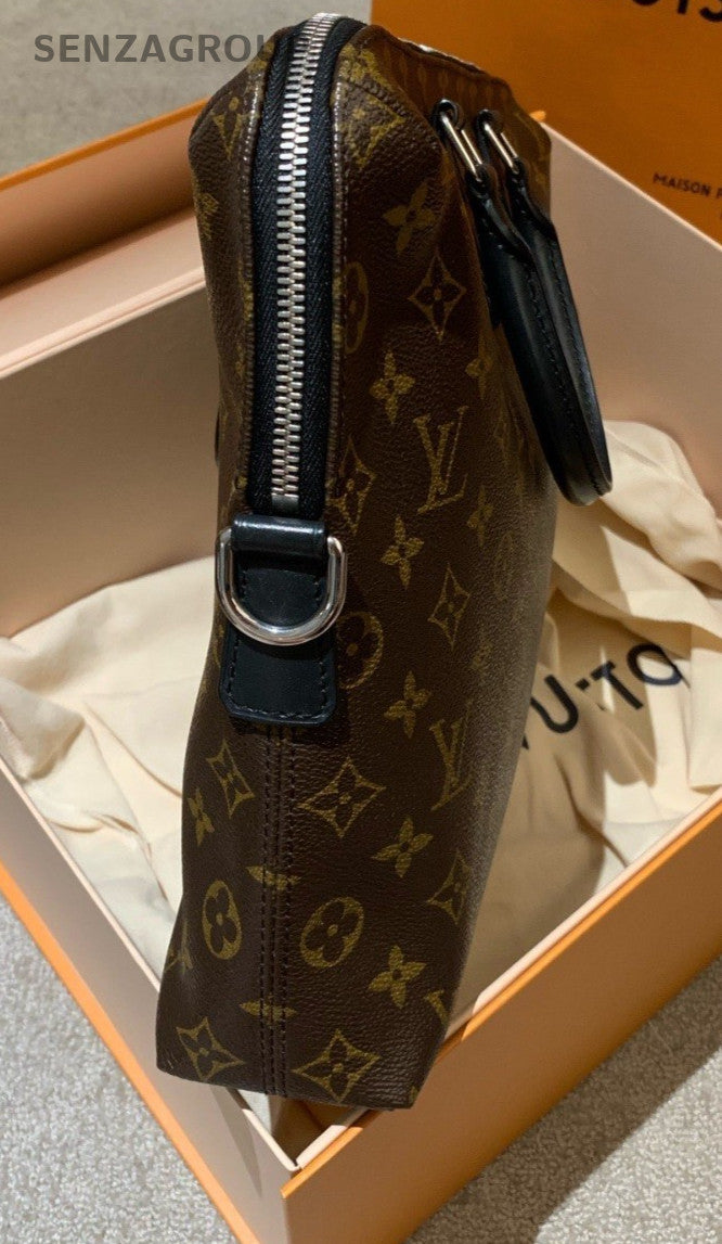 Louis Vuitton Briefcase Monogram Top Handle Handbag Brown Classic