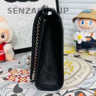 Saint Laurent YSL Black Silver Kate Tassel Chain Shoulder Bag Medium