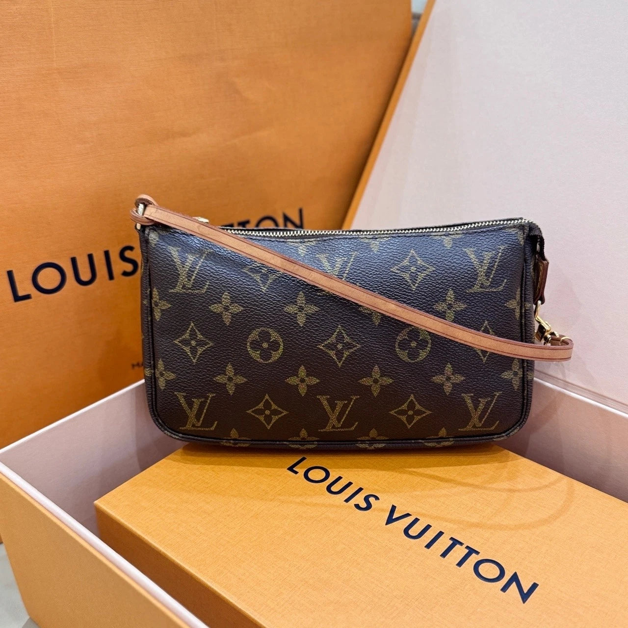 Louis Vuitton Monogram Canvas Shoulder Bag Pochette Accessoires PVC