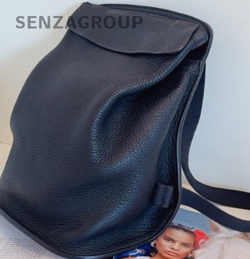 Hermes Sherpa Calfskin Backpack Black Unisex Adults Classic Vintage