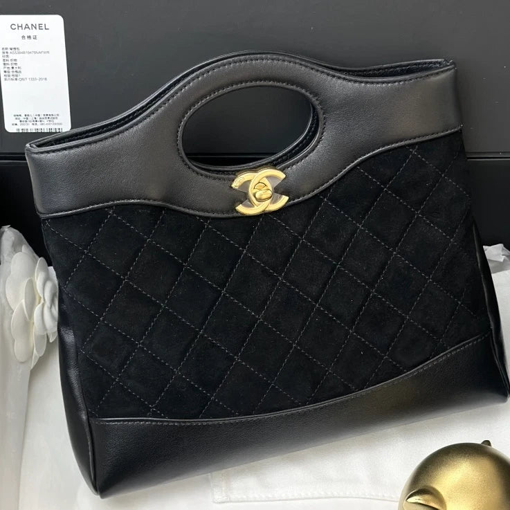 Chanel 31Bag PM Chain Top Handle Shoulder Crossbody Bag Black Women S