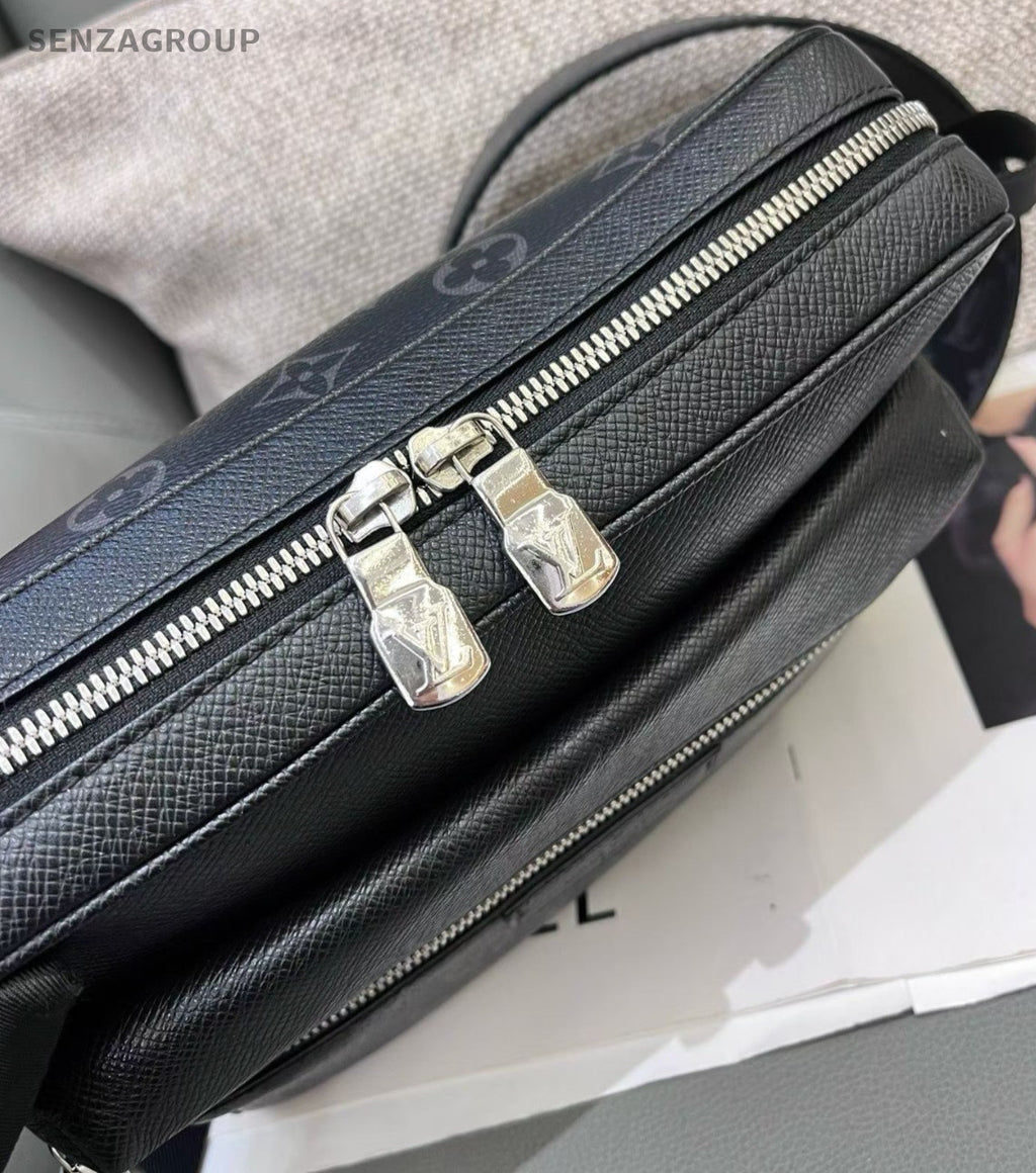 Louis Vuitton Monogram 2Way Crossbody Shoulder Bag Black Silver Unisex Adults