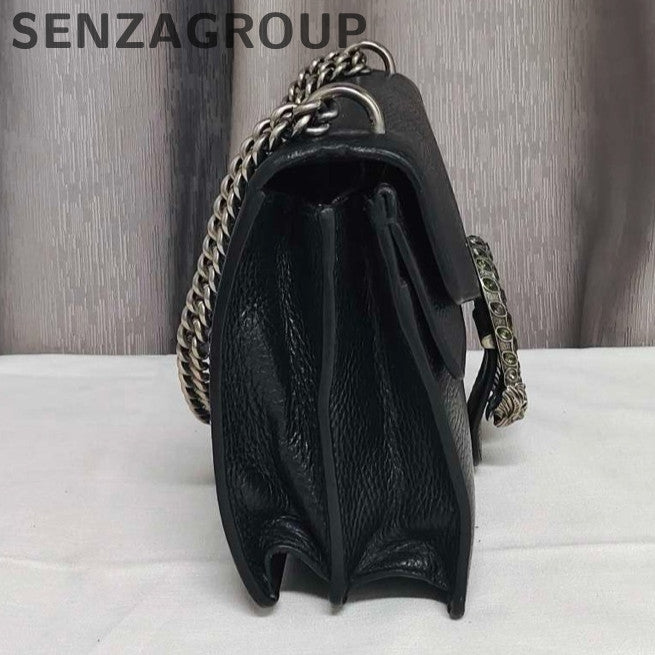 Gucci Dionysus Medium Chain Shoulder Bag Black Silver - Classic Women's