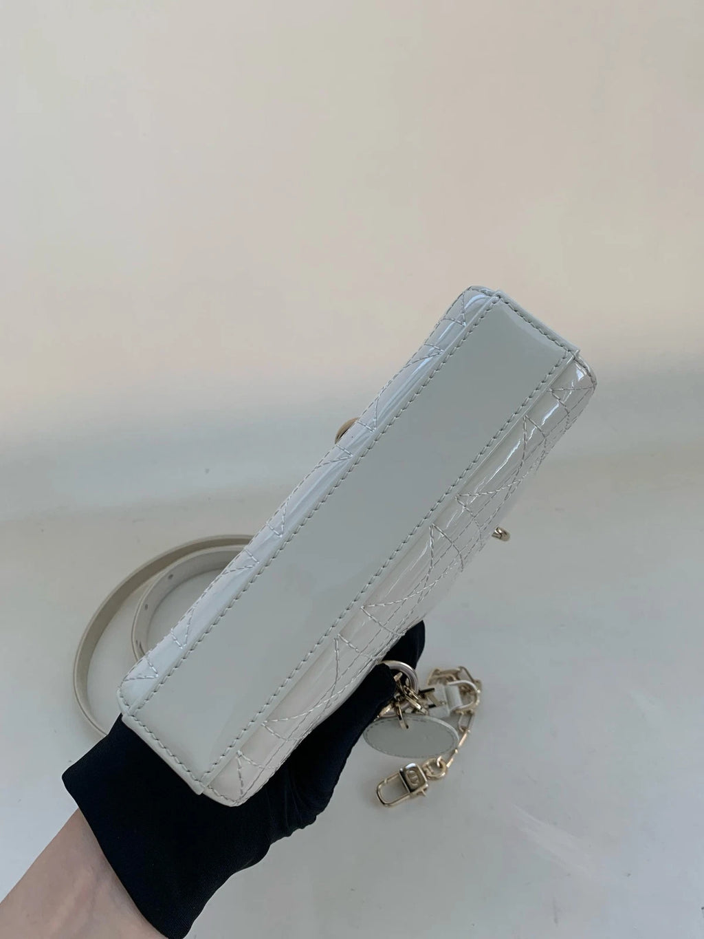 Dior Lady Dior Leather Top Handle Excellent