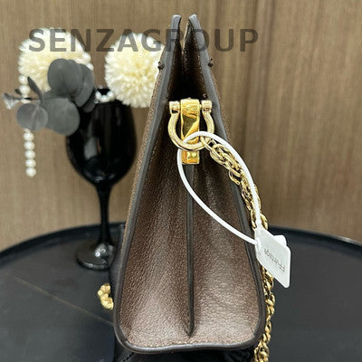 Gucci Ophidia Brown Gold Chain Shoulder Crossbody Bag Classic Women