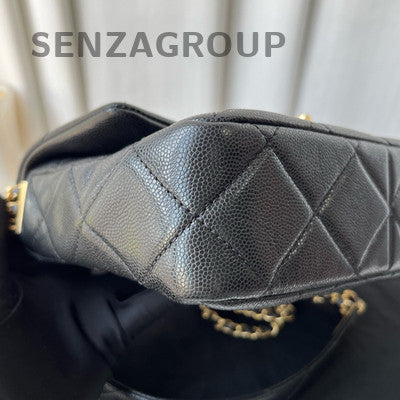 Chanel Black Gold Quilted Triple Chain CF Shoulder Crossbody Bag