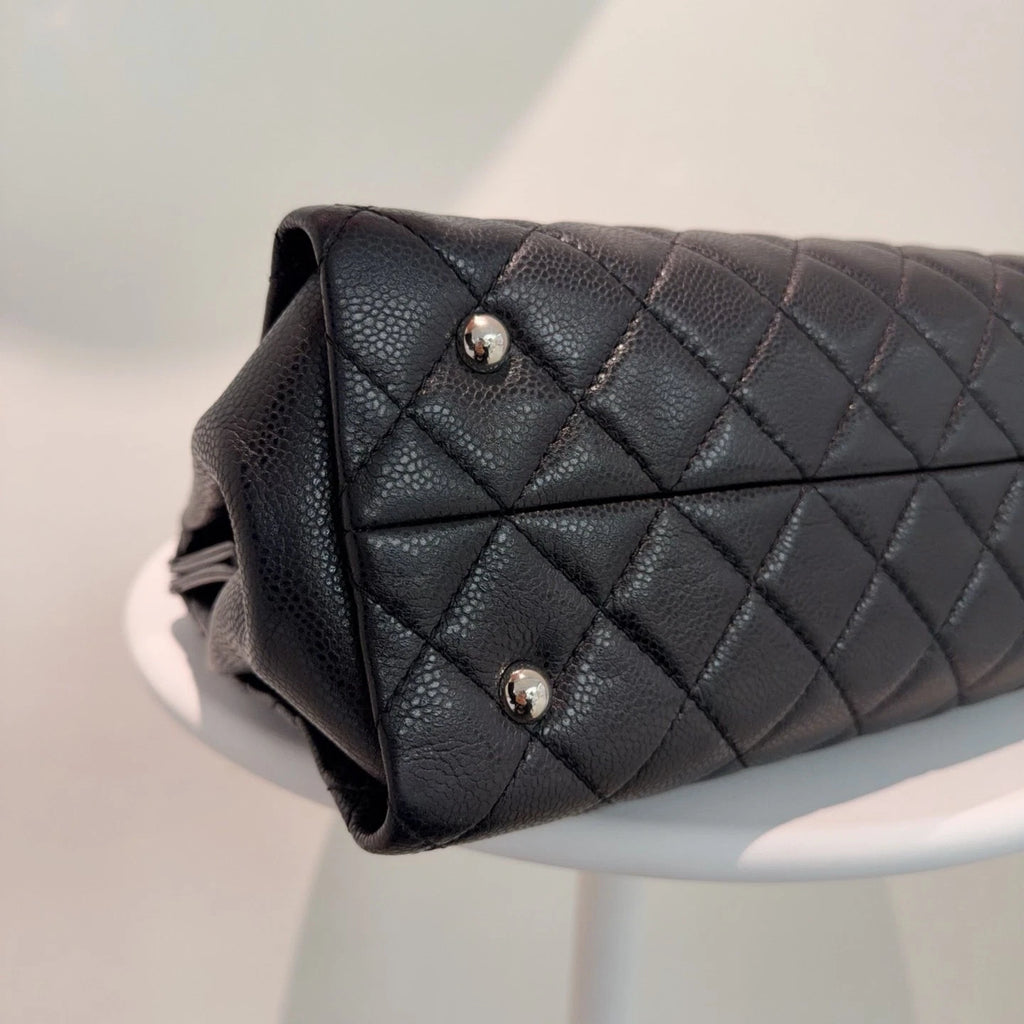 Chanel Caviar Leather Tote Bag Shoulder &amp; Crossbody Bag Black Classic
