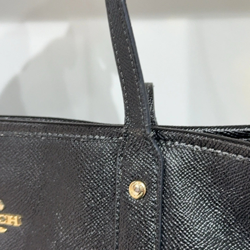 Coach Black Canvas Tote Shoulder Bag For Women