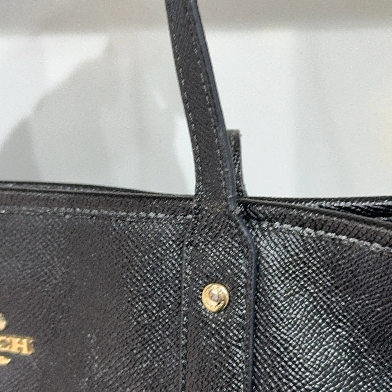 Coach Black Canvas Tote Shoulder Bag For Women