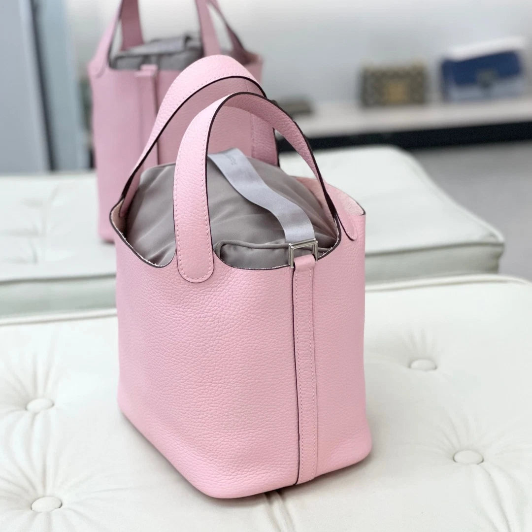 Hermes Picotin 18 Bucket Top Handle Bag Pink Silver Hardware Women S