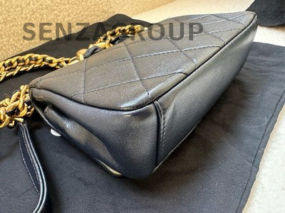 Chanel 21 Navy Blue Calfskin Chain Shoulder Crossbody Bag Gold Hardware