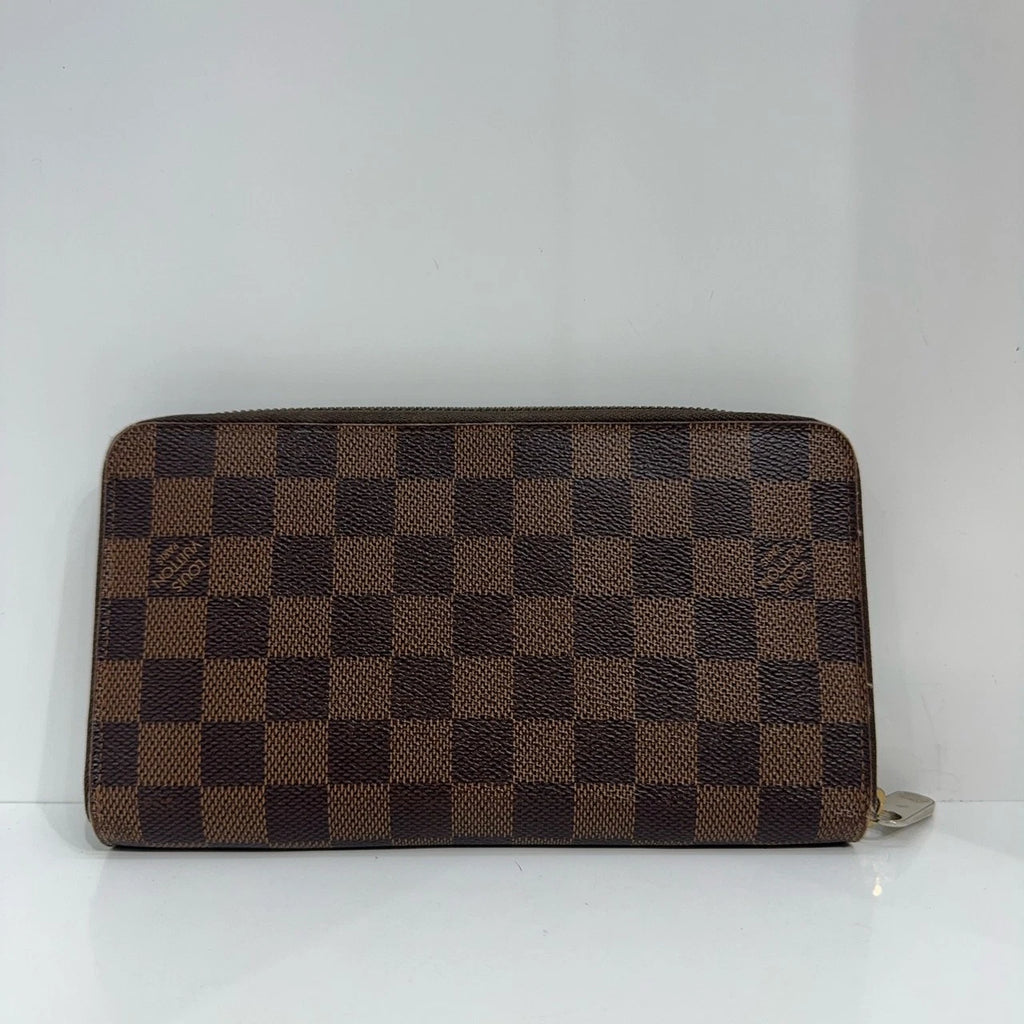 Louis Vuitton Damier Canvas Zippy Wallet Brown For Women