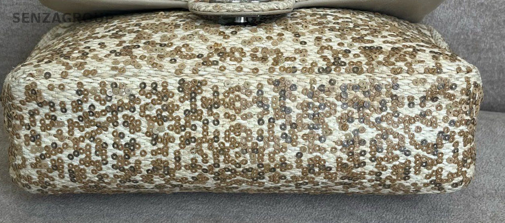 Chanel Classic Flap Chain Sequins Shoulder Bag Crossbody Yellow Women Designer
