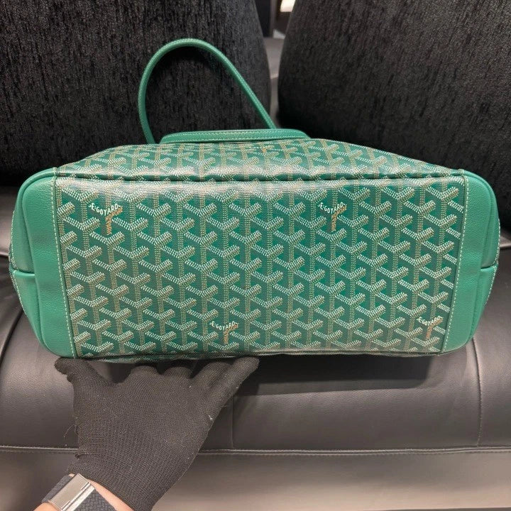 Goyard Monogram Tote MM Shoulder Bag Green Women D