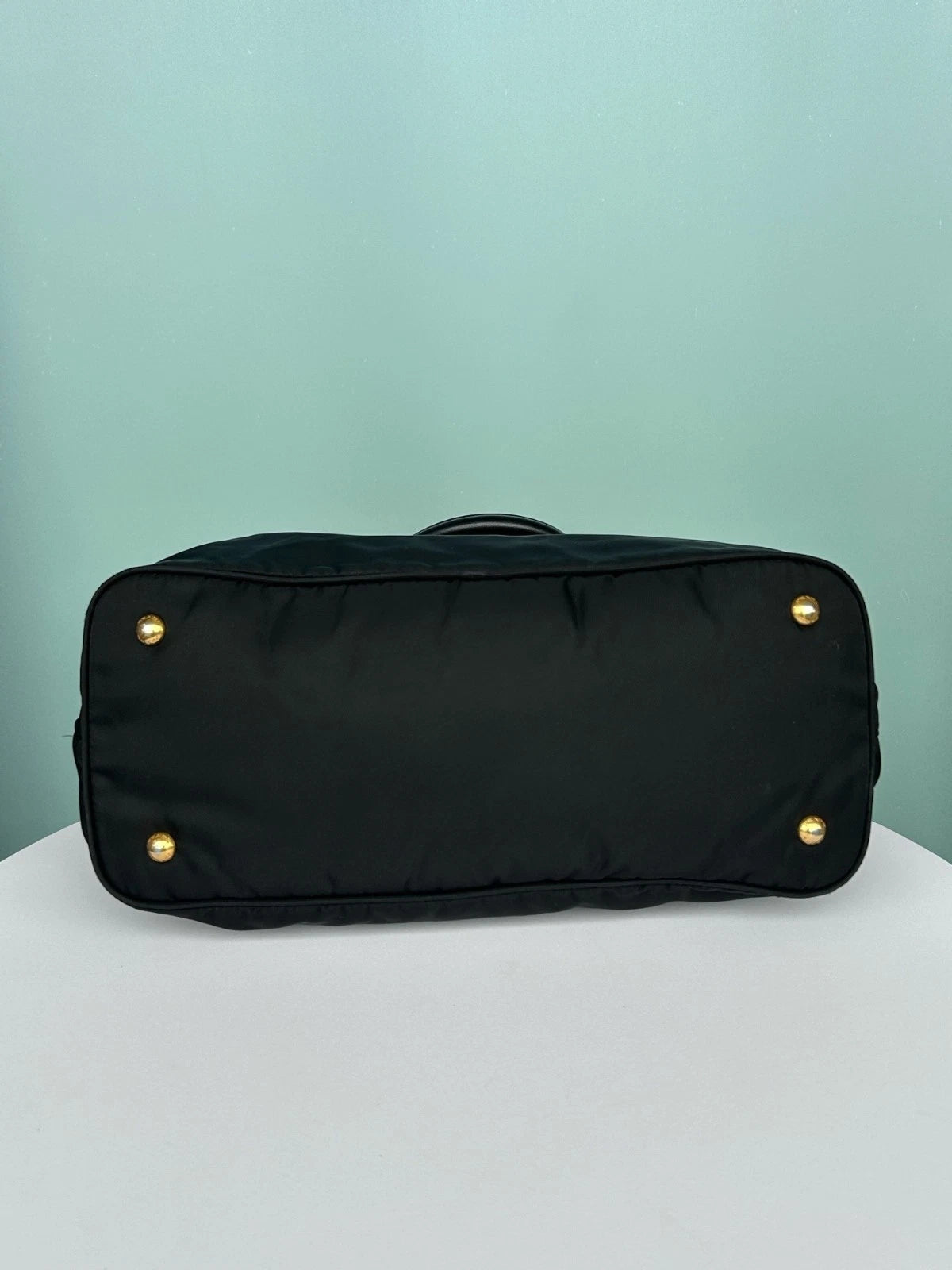 Prada Tote Black Top Handle Shoulder Crossbody Bag Gold Hardware Women