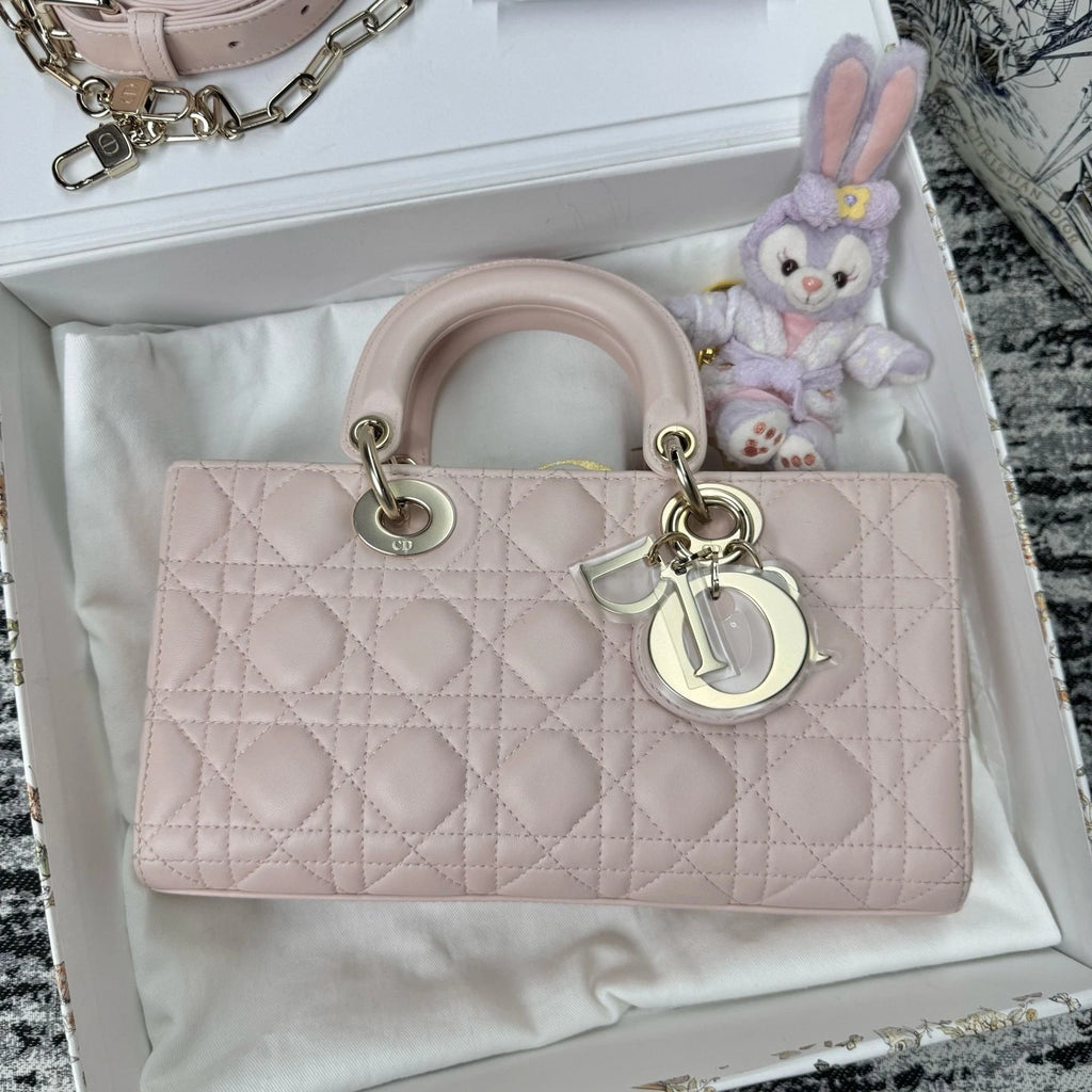 Dior Lady Dior Pink Shoulder Bag Excellent