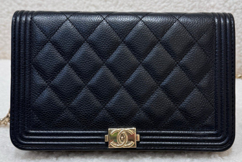 CHANEL Leboy Woc Chain Strap Calfskin Shoulder bag Crossbody Black gold