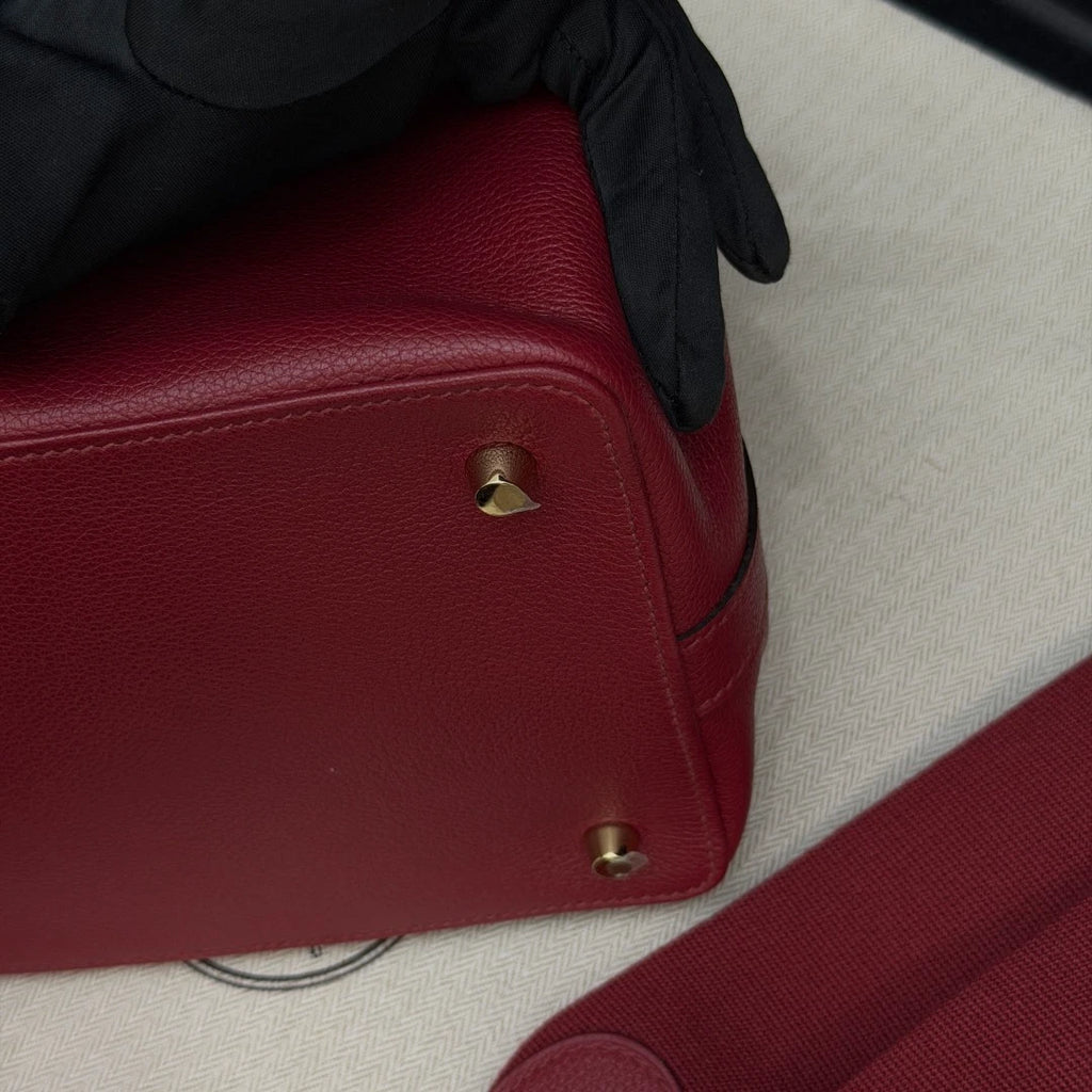 Hermes Tool Box20 Red Gold Hardware 2Way Top Handle Bag Crossbody