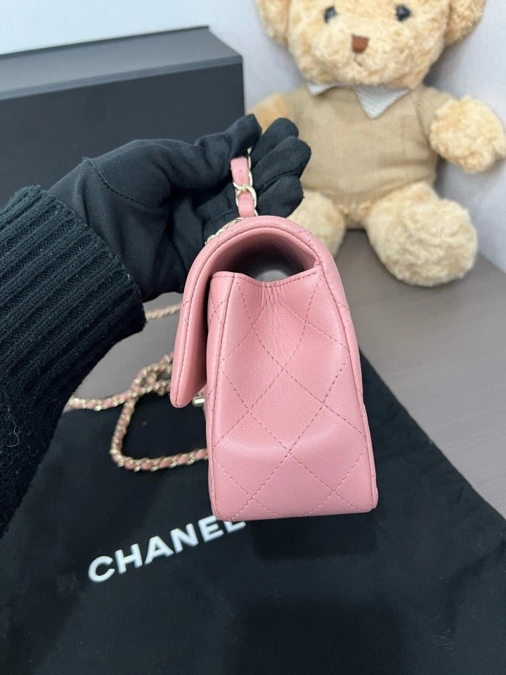 CHANEL Double CC Logo Handle CF Mini Crossbody Bag For Women