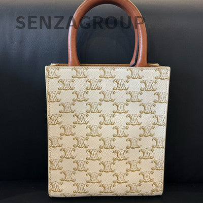 Celine Women's Classic Fashion Handbag in White & Red Brown