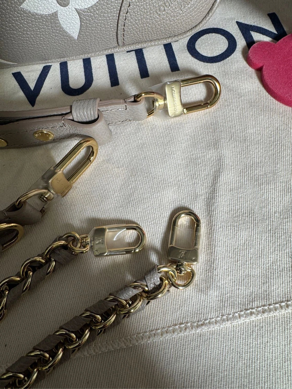 Louis Vuitton Boulogne Shoulder Bag Gray Gold Hardware