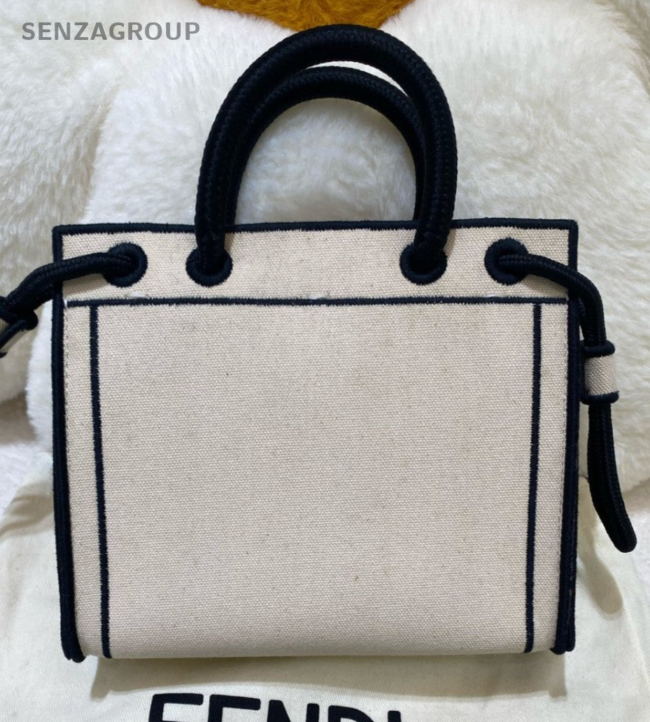 FENDI ROMA Top Handle 2WAY Shoulder Handbag Canvas
