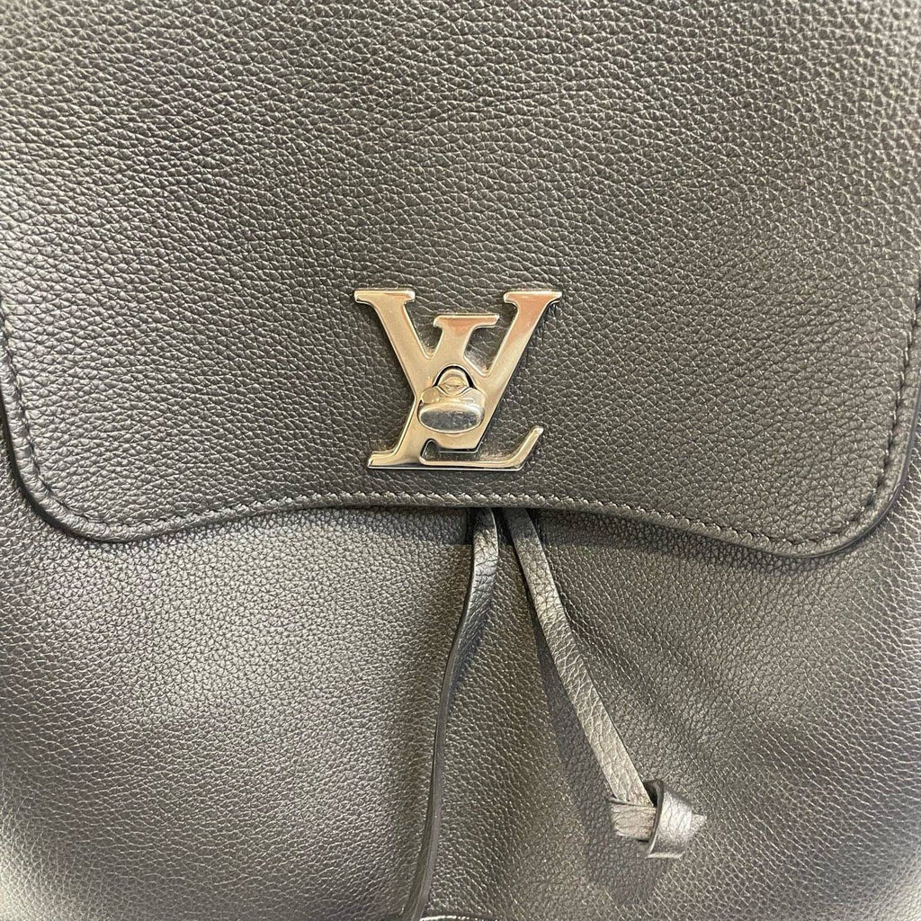 Louis Vuitton Lockme Backpack Black Silver Unisex Adults Classic