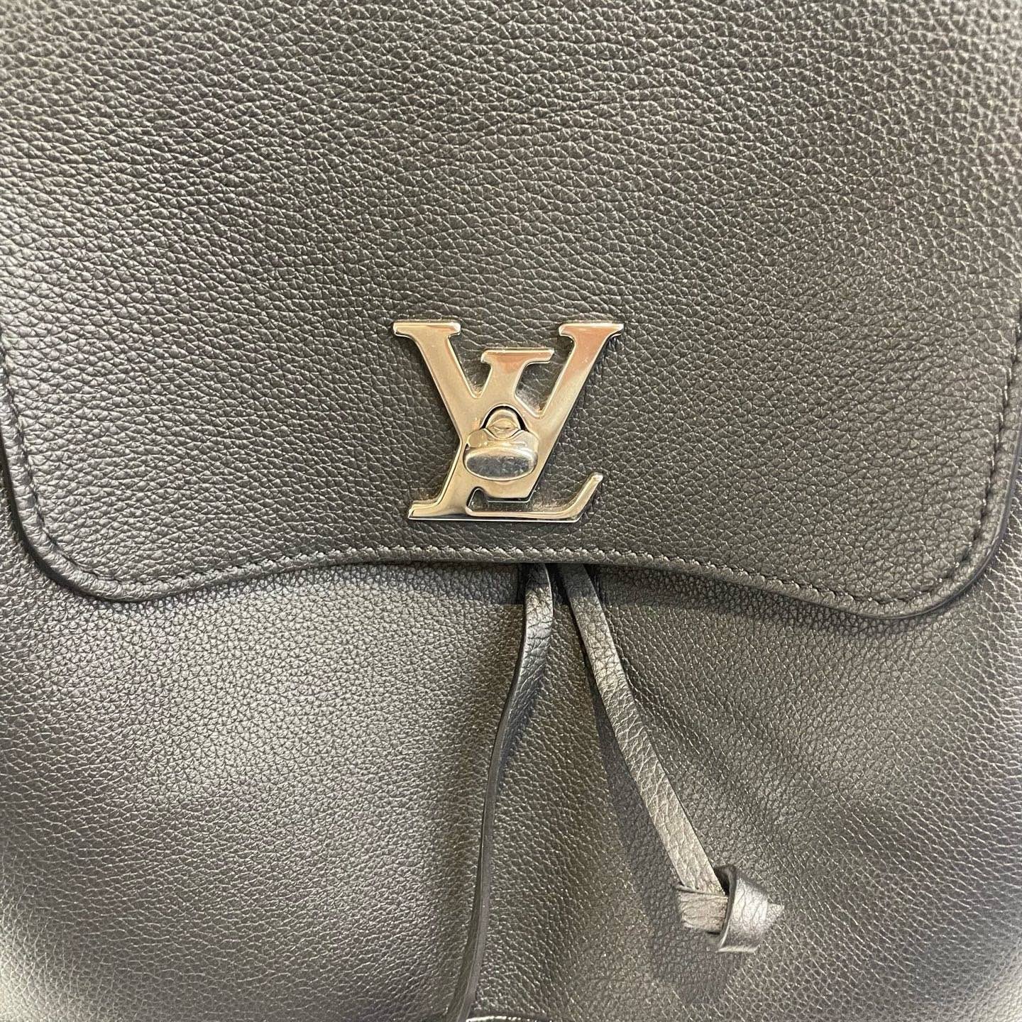 Louis Vuitton Lockme Backpack Black Silver Unisex Adults Classic